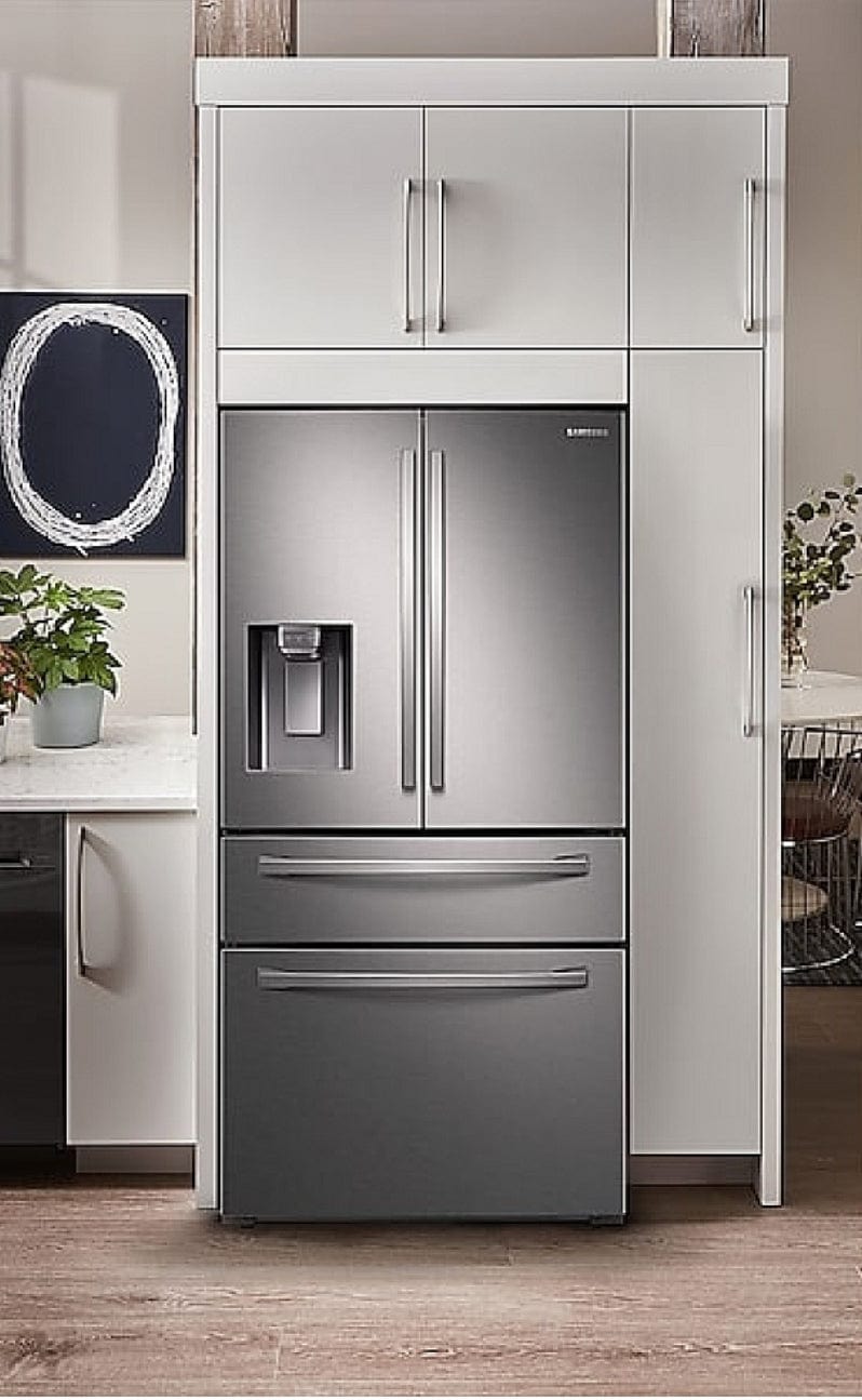 Samsung - 35.8 Inch 22.6 cu. ft French Door Refrigerator in Stainless - RF28R7201SR