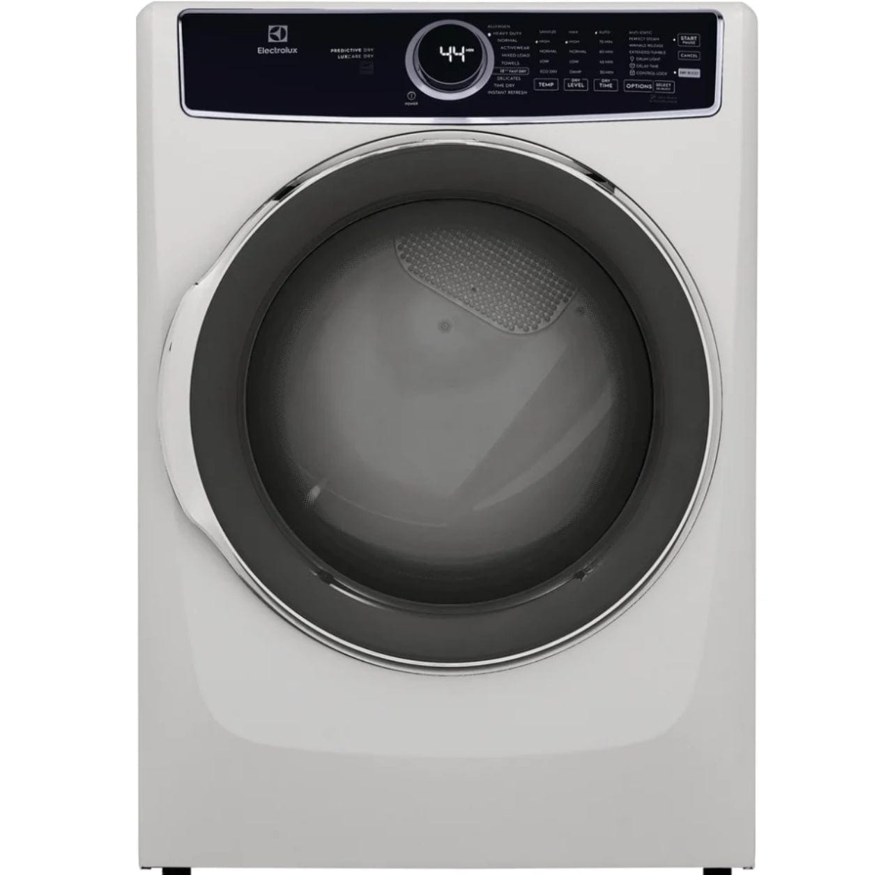 Electrolux ELFE763CAW Dryer, 27" Width, Electric Dryer, 8.0 cu. ft. Capacity, Steam Clean, 10 Dry Cycles, 5 Temperature, Steel Drum, White