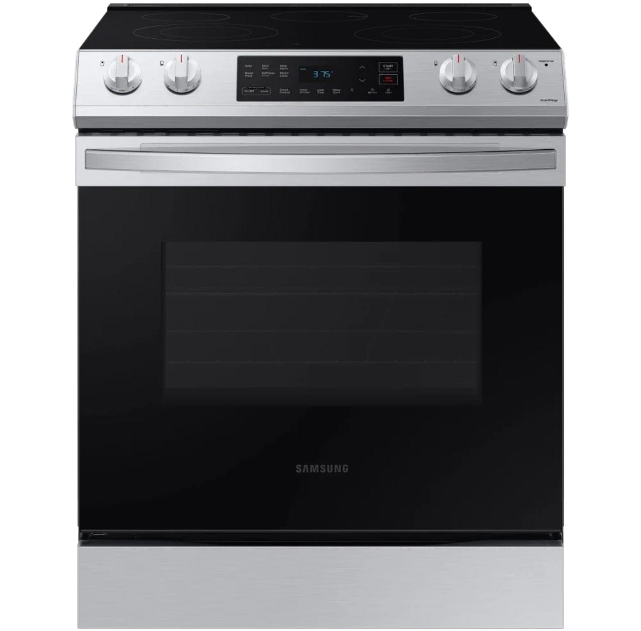Samsung NE63T8111SS - NE63T8111SS - NE63T8311 /AC Range, 30" Exterior Width, Electric Range, Self Clean, Glass Burners (Electric), 5 Burners, 6.3 cu. ft. Capacity, Storage Drawer, 1 Ovens, Wifi Enabled, 3000W, Front Controls, Stainless Steel colour
