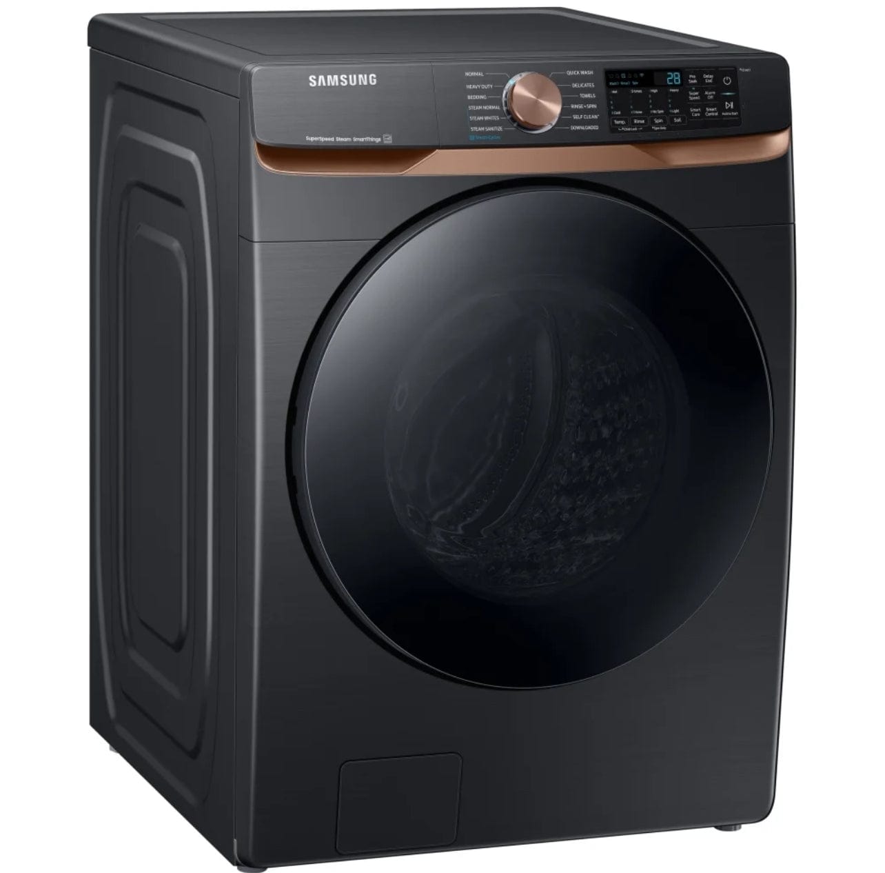 Samsung WF50BG8300AVUS Front Load Washer, 27 inch Width, ENERGY STAR Certified, 5.8 cu. ft. Capacity, Steam Clean, 12 Wash Cycles, 5 Temperature Settings, Stackable, 1200 RPM Washer Spin Speed, Water Heater, Wifi Enabled, Black colour