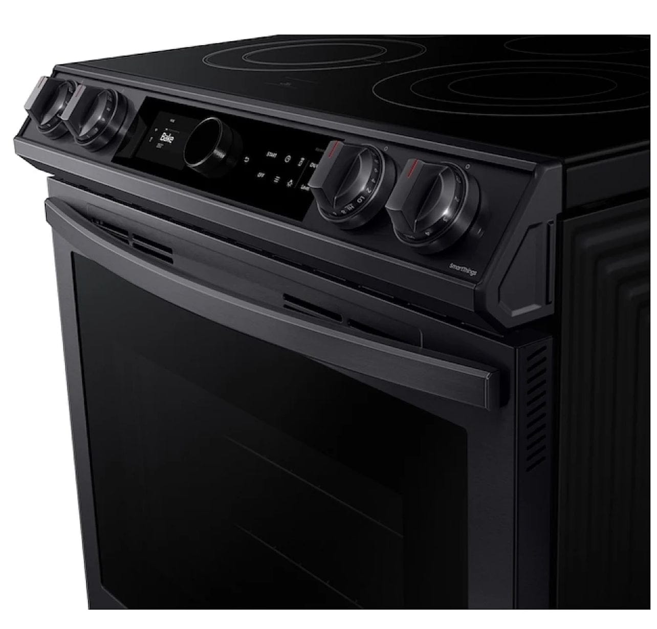 Samsung Bespoke NE63T8711SG - NE63T8711SG/AC Electric Range, 30 inch Exterior Width, Self Clean, Convection, 5 Burners, 6.3 cu. ft. Capacity, Storage Drawer, Air Fry, 1 Ovens, Black Stainless Steel colour True European Convection, Smart Dial, Temperature