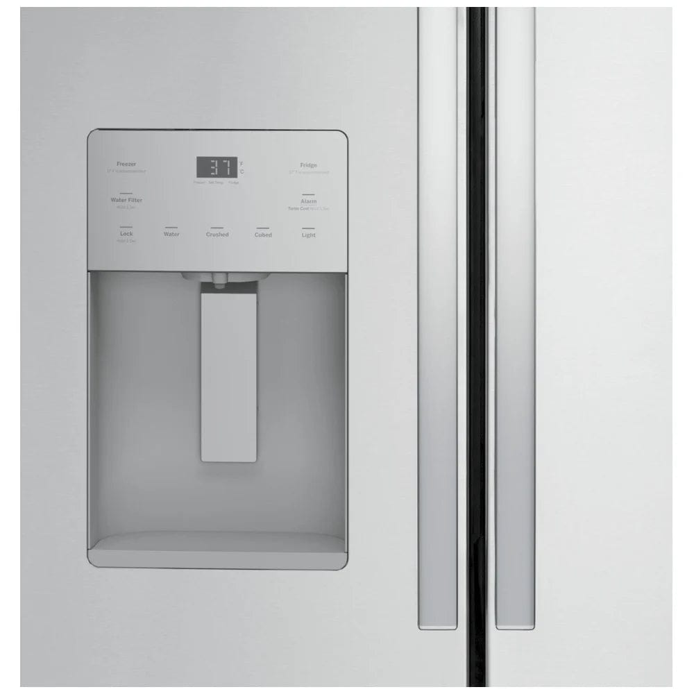 GE GFE26JYMFS French Door Refrigerator, 36" Width, ENERGY STAR Certified, 25.6 cu. ft. Capacity, Thru Door Ice Dispenser, Exterior Water Dispenser