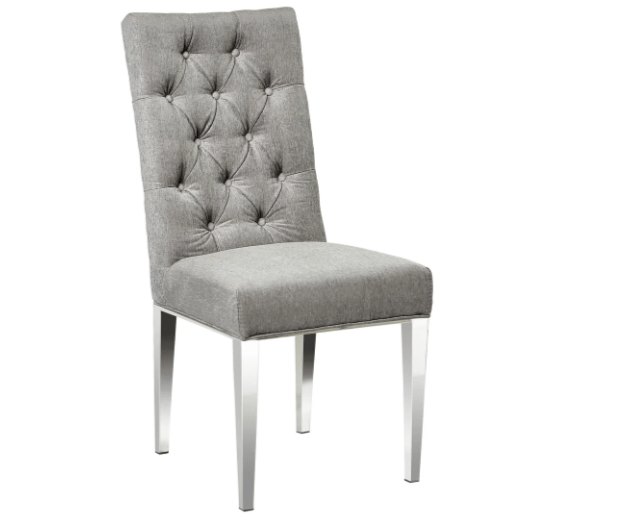 LESLIE Dining Chair GY-282 White Leatherette w/ Steel Legs