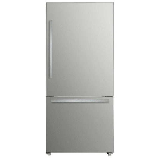 Hamilton Beach HBF1800 Bottom Freezer Refrigerator, 30 inch Width, 18 cu. ft. Capacity, Stainless Steel color