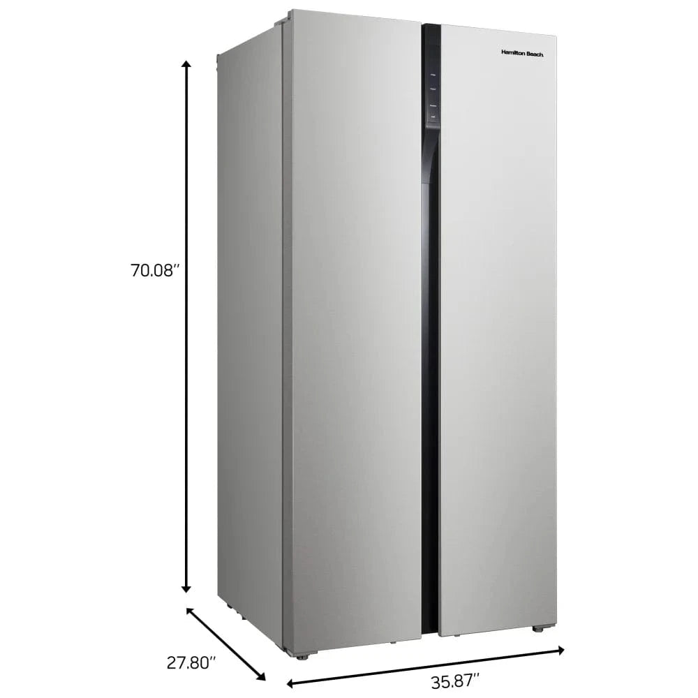 Hamilton Beach HZ4602-HBF2064 Side by Side Counter Depth Refrigerator, 36 inch Width, Counter Depth, 20.6 cu. ft. Capacity, Stainless Steel color
