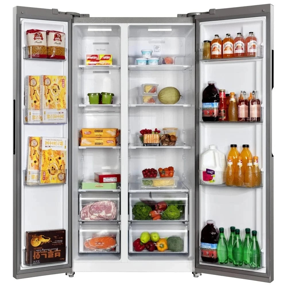 Hamilton Beach HZ4602-HBF2064 Side by Side Counter Depth Refrigerator, 36 inch Width, Counter Depth, 20.6 cu. ft. Capacity, Stainless Steel color