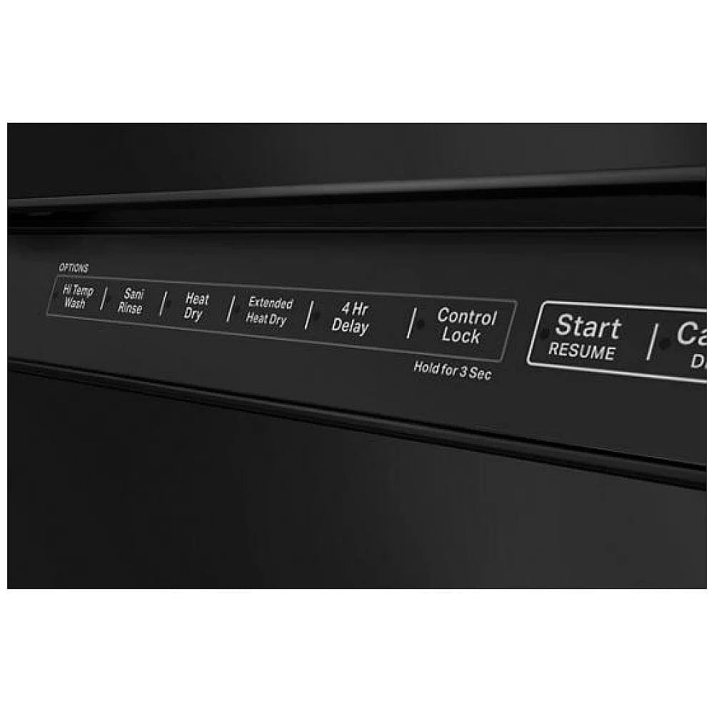 itchenAid KDFE204KBL Dishwasher, 24 inch Exterior Width, 39 dB Decibel Level, Full Console, Stainless Steel (Interior), 5 Wash Cycles, 13 Capacity (Place Settings), Black colour SatinGlide Racks
