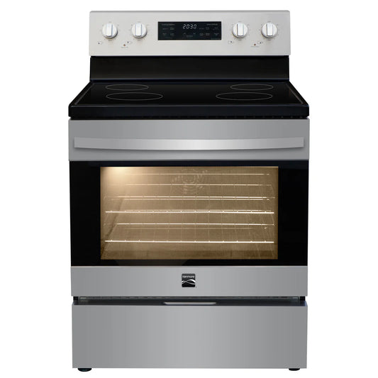 Kenmore 30 inch 5 cu ft Rear Control Smooth Top Electric Range with Airfry and True Convection KenmoreSKU: KKFTR4.8REARAFC-SS
