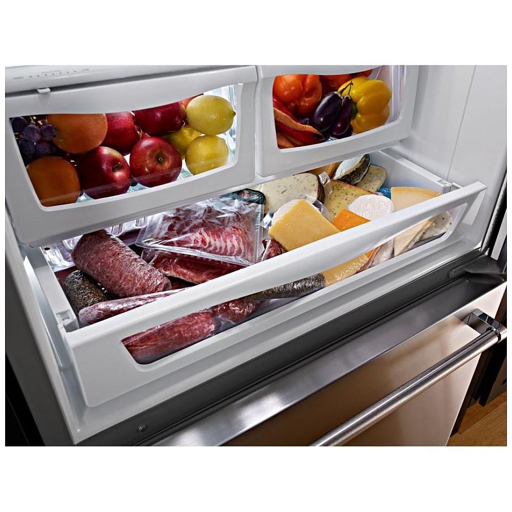 KitchenAid KRBR102ESS Bottom Freezer Refrigerator, 33 inch Width, Optional Ice Maker (Special Order), ENERGY STAR Certified, 22.1 cu. ft. Capacity, Stainless Steel color