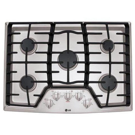 LG LCG3011ST Gas Cooktop, 30 inch Exterior Width, Gas, 5 Burners, Stainless Steel colour SuperBoilâ„¢ 17,000 BTU burner