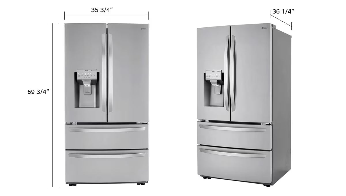 LG 36 in. 28 cu ft. 4-Door Refrigerator Smudge-Resistant Stainless Steel (LRMXS2806S)