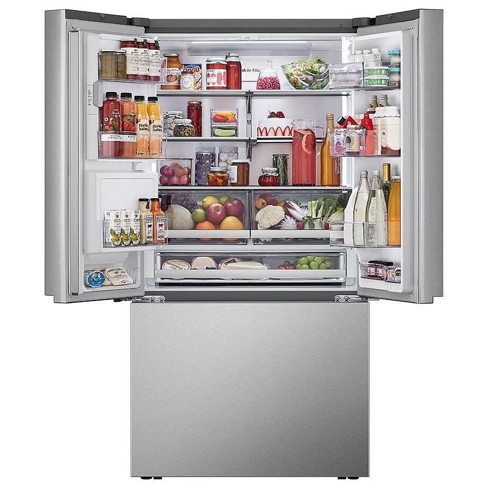 LG LRYXS3106S French Door Refrigerator, 36 inch Width, 30.7 cu. ft. Capacity, Ice Dispenser (Thru Door), ENERGY STAR Certified, Stainless Steel colour, 3-Tier Organization™, Craft Ice™, DoorCooling+, IcePlus™, Multi-Air Flow™, ThinQ® Technology, UVnano™