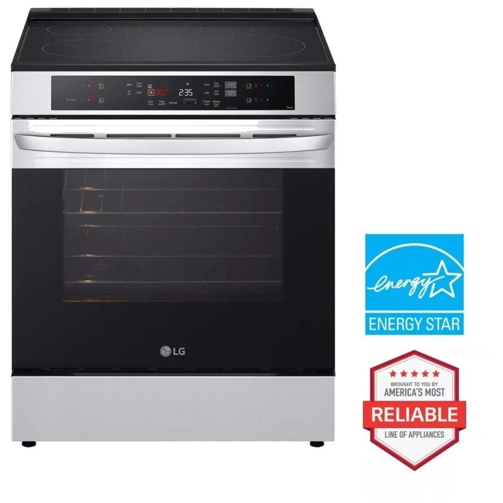 LG LSIL6332FE Induction Range, 6.3 cu. ft. Capacity, 30 inch Exterior Width, Convection, 4 Burners, Storage Drawer, Air Fry, Self Clean, Stainless Steel color, Easy Clean, Print Proof