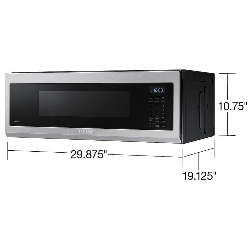 Samsung ME11A7510DS - ME11A7510DS/AC Over the Range Microwave, 1.1 cu. ft. Capacity, 400 CFM, 1000W Watts, Halogen, 30" Exterior Width, Stainless Steel colour