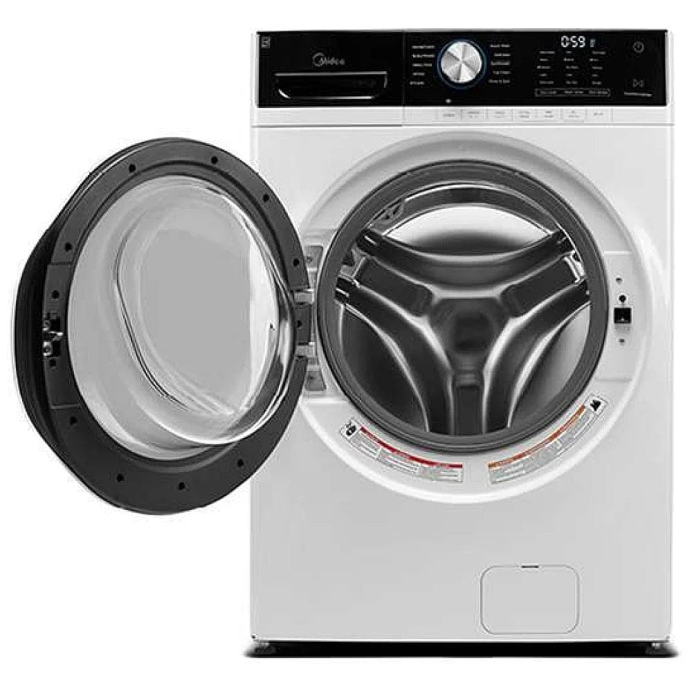 Midea MLH52N4AWW Front Load Washer, ENERGY STAR Certified, 5.2 cu. ft. Washer Capacity, 1,300 RPM Washer Spin Speed, 10 Wash Cycles, 5 Temperature Settings, Water Heater, White color