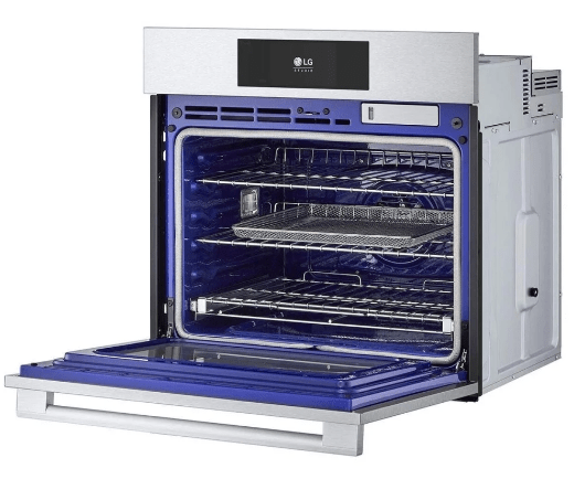 LG Studio WSES4728F Single Wall Oven, 30 inch Exterior Width, Convection, 4.7 cu. ft. Capacity, Stainless Steel colour InstaView Window, Telescopic Gliding Extension Rack, Soft Close Door, True European Convection, Steam Sous Vide, Air Fry