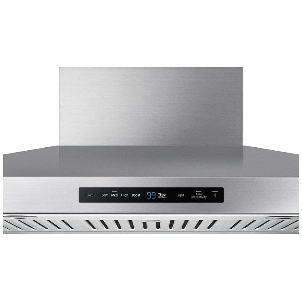 Samsung NK36K7000WS - NK36K7000WS/AA Range Hood, 36 inch Exterior Width, Chimney, Wall Mounted, 600 CFM, Accepts Both, LED, Dishwasher Safe Filters, Baffle Filter, Stainless Steel colour