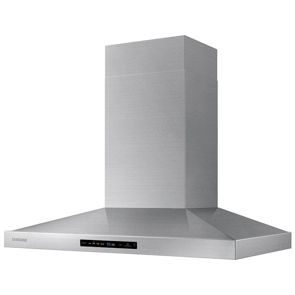 Samsung NK36K7000WS - NK36K7000WS/AA Range Hood, 36 inch Exterior Width, Chimney, Wall Mounted, 600 CFM, Accepts Both, LED, Dishwasher Safe Filters, Baffle Filter, Stainless Steel colour