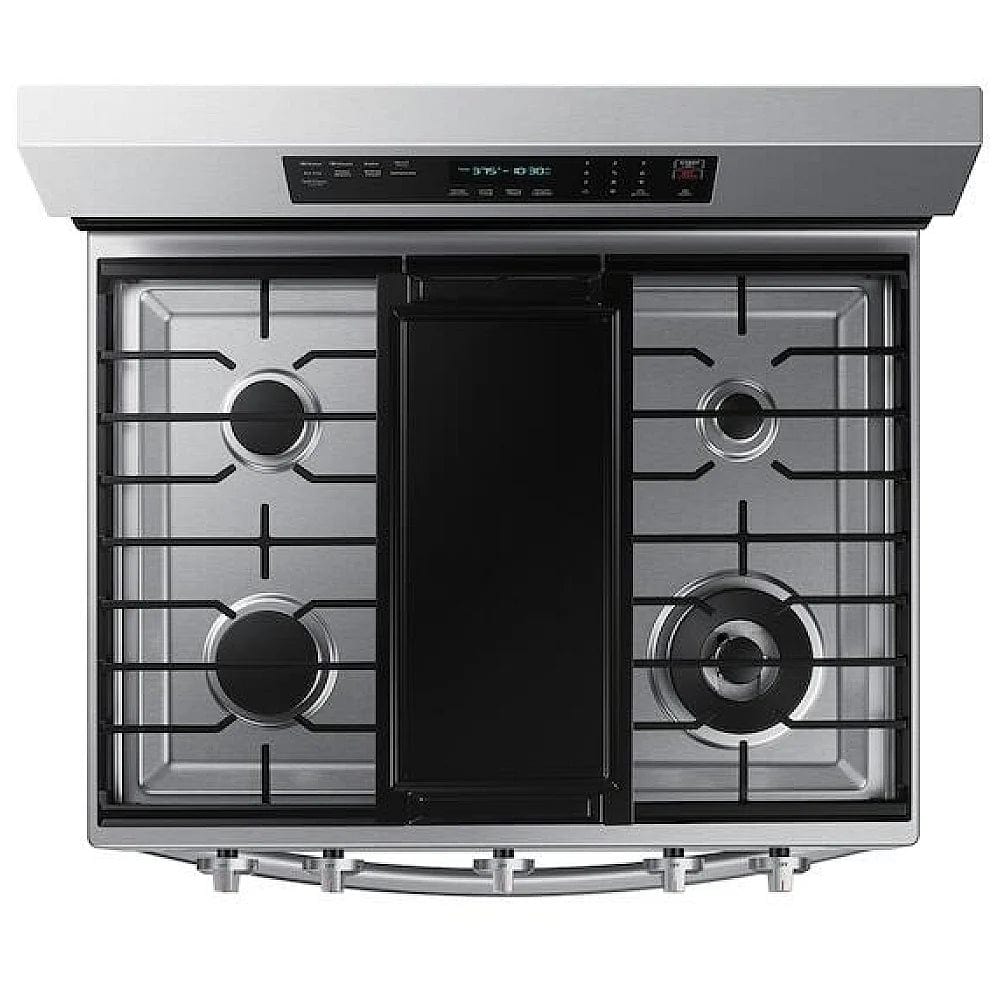 Samsung NX60A6711SS - NX60A6711SS/AA Gas Range, 30 inch Exterior Width, Self Clean, Convection, 5 Burners, 6.0 cu. ft. Capacity, Storage Drawer, Air Fry, 1 Ovens, Stainless Steel color True European Convection