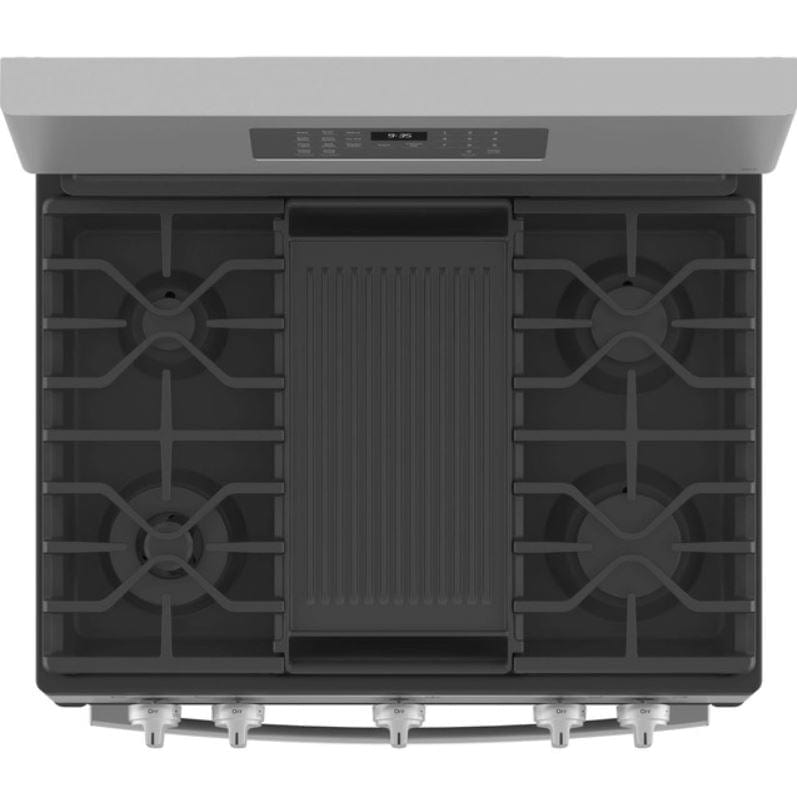 30" Exterior Width, Gas Range, Gas Burners, 5.6 cu. ft. Capacity. Stainless Steel colour - PGB935YP1FS