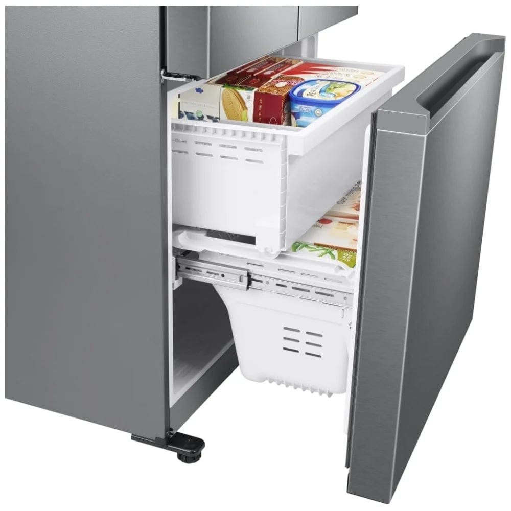 Samsung RF18A5101SR - RF18A5101SR/AA French Door Refrigerator, 33 inch Width, ENERGY STAR Certified, Counter Depth, Stainless Steel colour Twin Cooling Plus, Power Cool & Freeze
