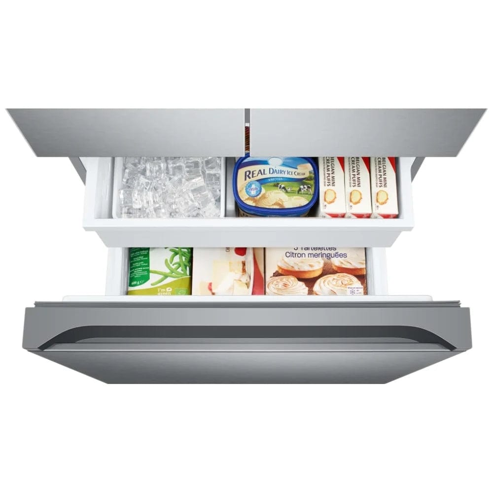 Samsung RF18A5101SR - RF18A5101SR/AA French Door Refrigerator, 33 inch Width, ENERGY STAR Certified, Counter Depth, Stainless Steel colour Twin Cooling Plus, Power Cool & Freeze