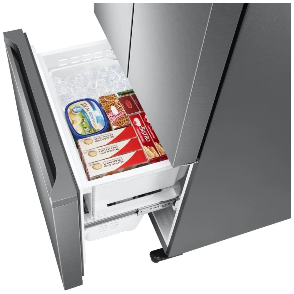 Samsung RF18A5101SR - RF18A5101SR/AA French Door Refrigerator, 33 inch Width, ENERGY STAR Certified, Counter Depth, Stainless Steel colour Twin Cooling Plus, Power Cool & Freeze