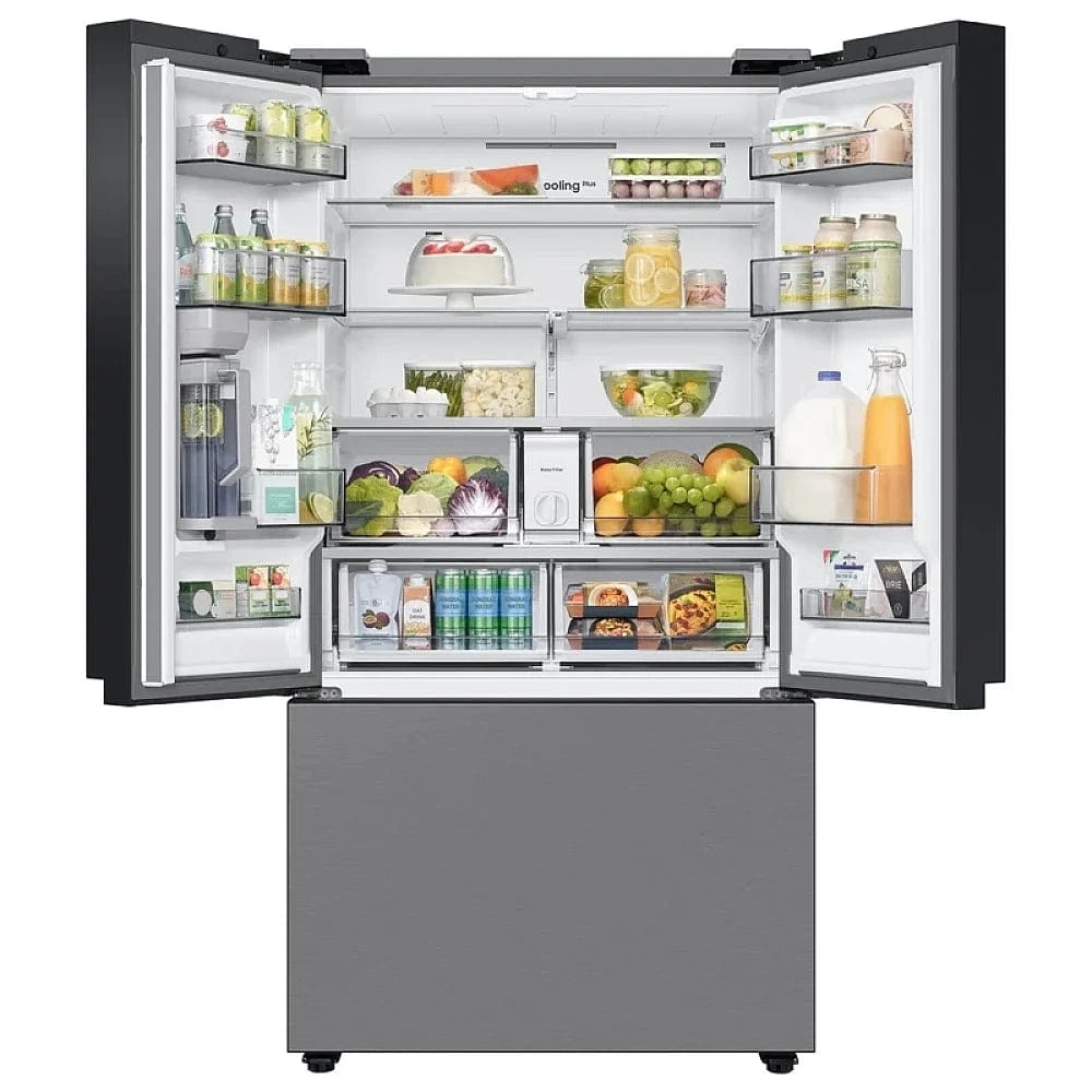Samsung Bespoke RF24BB6200QLAA Bottom Freezer Counter Depth French Door Refrigerator, 36 inch Width, ENERGY STAR Certified, 23.9 cu. ft. Capacity, Counter Depth, Water Dispenser, Ice Dispenser , Stainless Steel colour Twin Cooling PlusTM, Dual Ice Maker