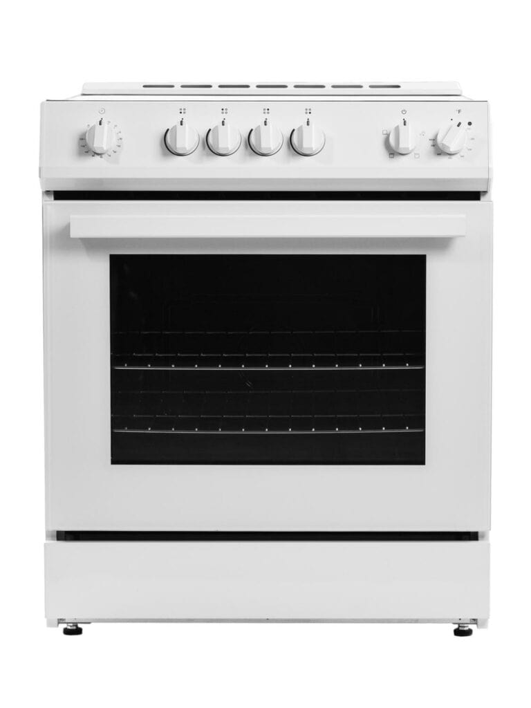 Danby 30” Slide in Smooth Top Electric Range with Knob Controls in White SKU: DRRM300WC