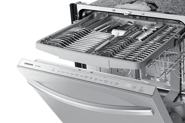 Samsung DW80CG5451SRAA Dishwasher, 24 inch Exterior Width, 46 dB Decibel Level, Fully Integrated, Stainless Steel (Interior), 7 Wash Cycles, 15 Capacity (Place Settings), Wifi Enabled, Stainless Steel colour