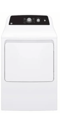 GE GTD49EBMRWS Electric Dryer, 7.2 cu. ft. Dryer Capacity, 4 Temperature Settings, Steel Drum, White color
