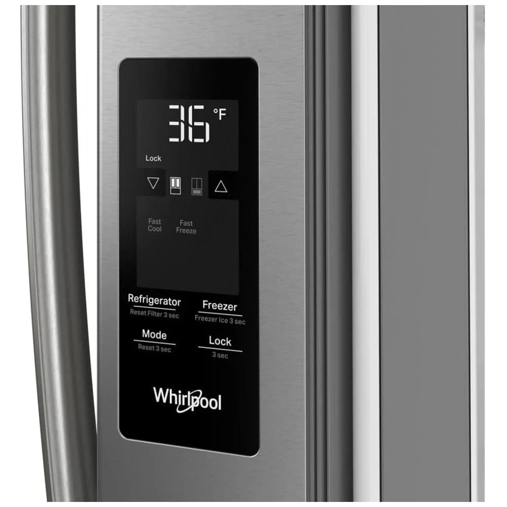 Whirlpool WRFF3336SZ French Door Refrigerator, 36 inch Width, ENERGY STAR Certified, 31 cu. ft. Capacity, Water Dispenser (Interior), Ice Dispenser (Freezer Located), Finger Print Resistant Stainless Steel color