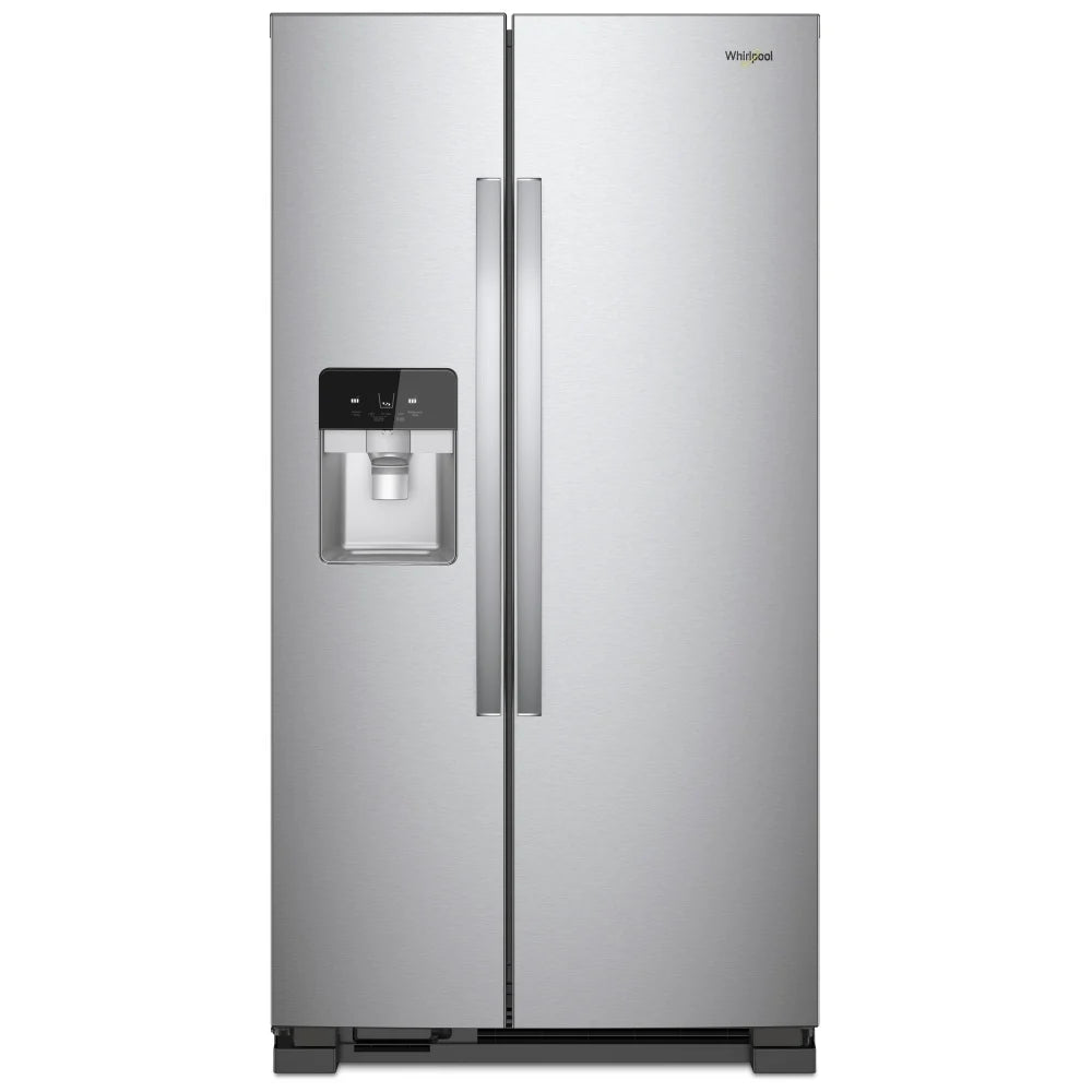 Whirlpool WRS325SDHZ Side by Side Refrigerator, 36 inch Width, Ice Dispenser (Thru Door), Water Dispenser (Exterior), 25 cu. ft. Capacity, Stainless Steel color REFURBISEHED 1 YEAR WARRANTY