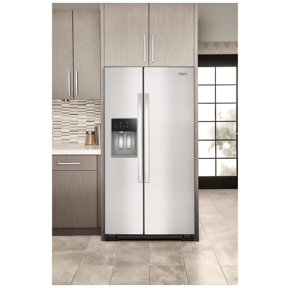 Whirlpool WRSF5536RZ Side by Side Refrigerator, 36 inch Width, Ice Dispenser (Thru Door), Water Dispenser (Exterior), 28.49 cu. ft. Capacity, Finger Print Resistant Stainless Steel color