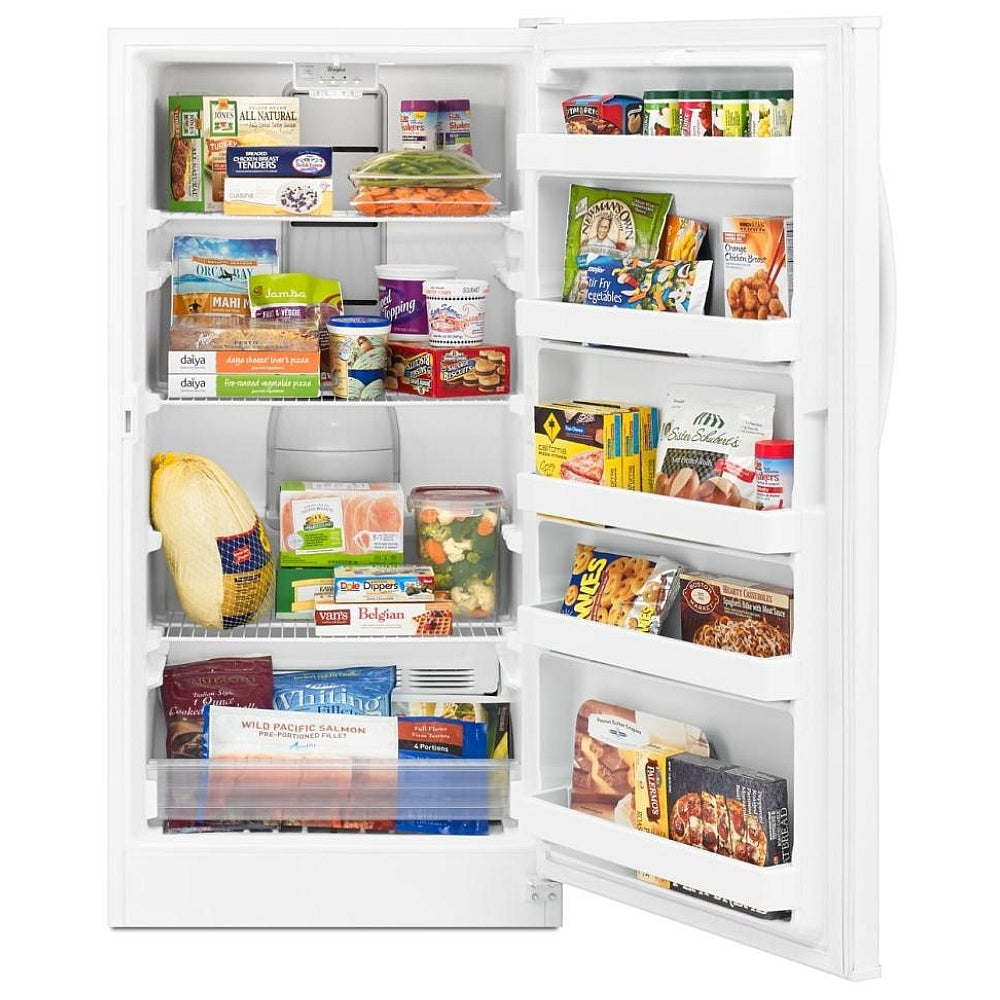 Whirlpool WZF56R16DW Upright Freezer, 30 inch Width, 16 cu. ft. Capacity, Frost Free, Interior Light (Freezer), White color Upright Freezer