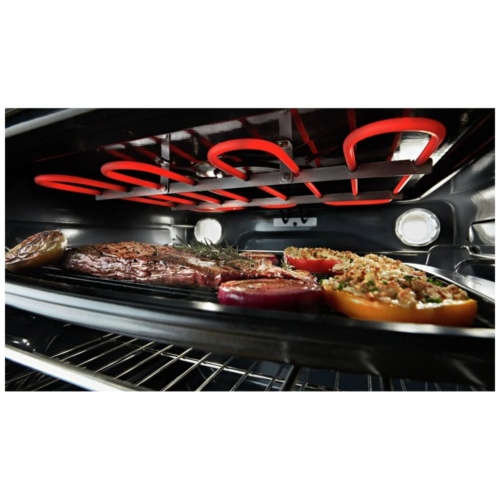 KitchenAid YKSEG700ESS Electric Range, 6.4 cu. ft. Capacity, 30 inch Exterior Width, True Convection, 5 Burners, Storage Drawer, Self Clean, 3,200 Watts Highest Burner Element, Stainless Steel color, Easy Convect™ True European Convection, Steam Rack