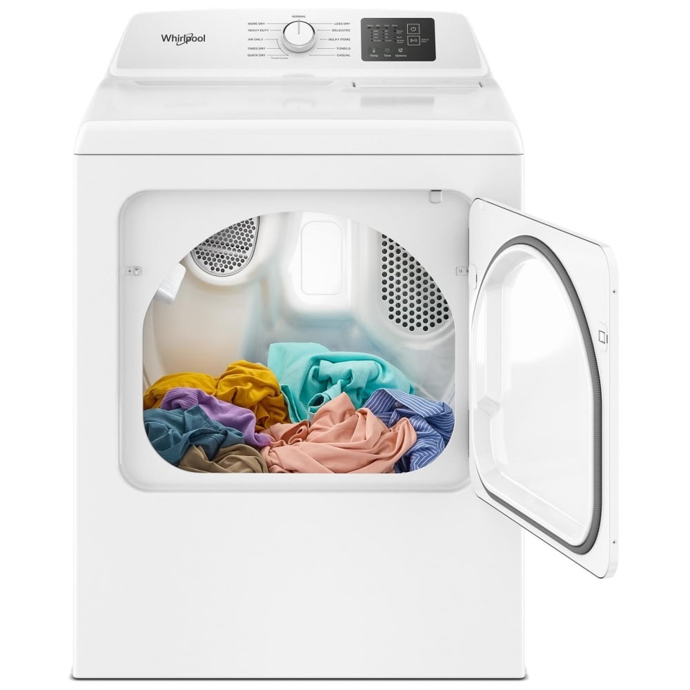 Whirlpool YWED4105SW Electric Dryer, 7 cu. ft. Dryer Capacity, 11 Dry Cycles, 4 Temperature Settings, White color Auto Sensing