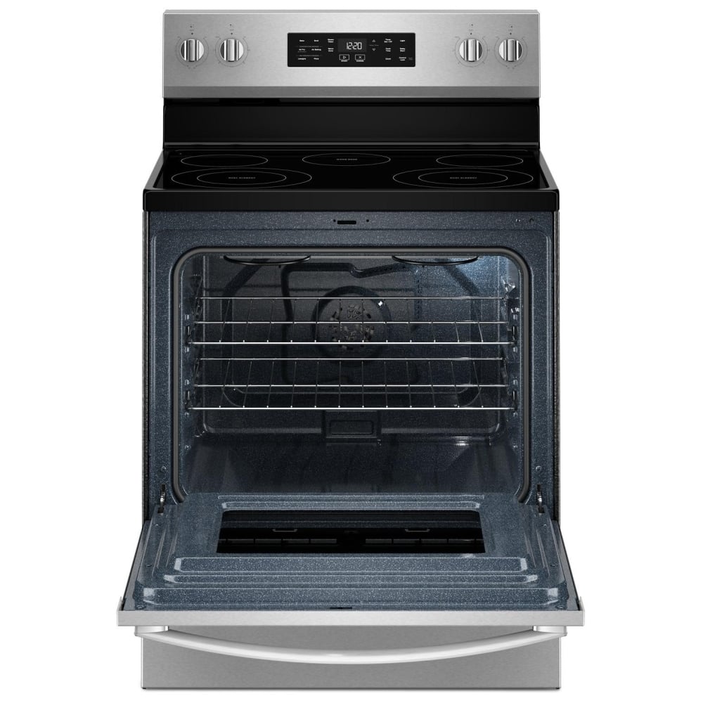 Whirlpool YWFES4530SZ Electric Range, 30 inch Exterior Width, Convection, 5 Burners, Storage Drawer, Air Fry, 3,000 Watts Highest Burner Element, Finger Print Resistant, Flex Heat™ Elements