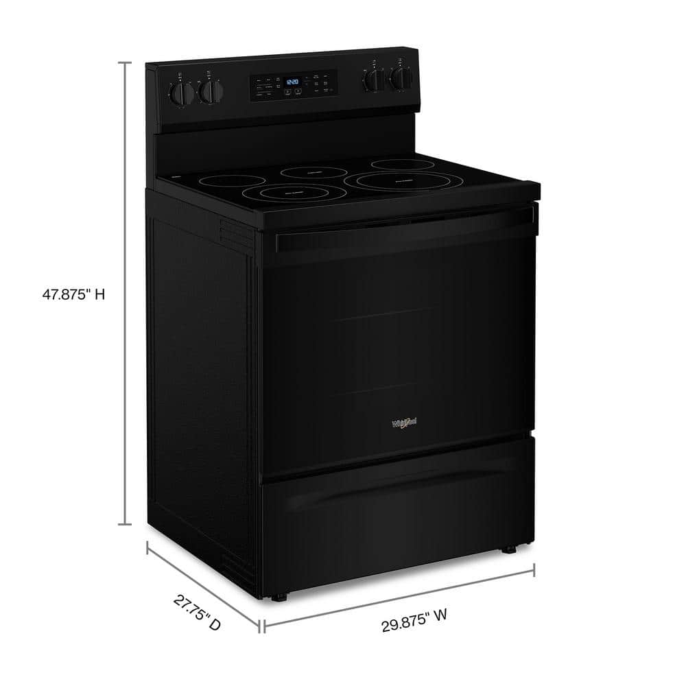 Whirlpool 5.3 Cu. Ft. Electric Range with No Preheat Air Fry, Black - YWFES3330RB
