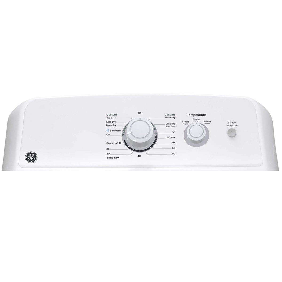 GE 27 Inch W, 6.2 cu.ft. Top Load Electric Dryer with Sani Fresh Cycle White Model # GTX22EBMRWW