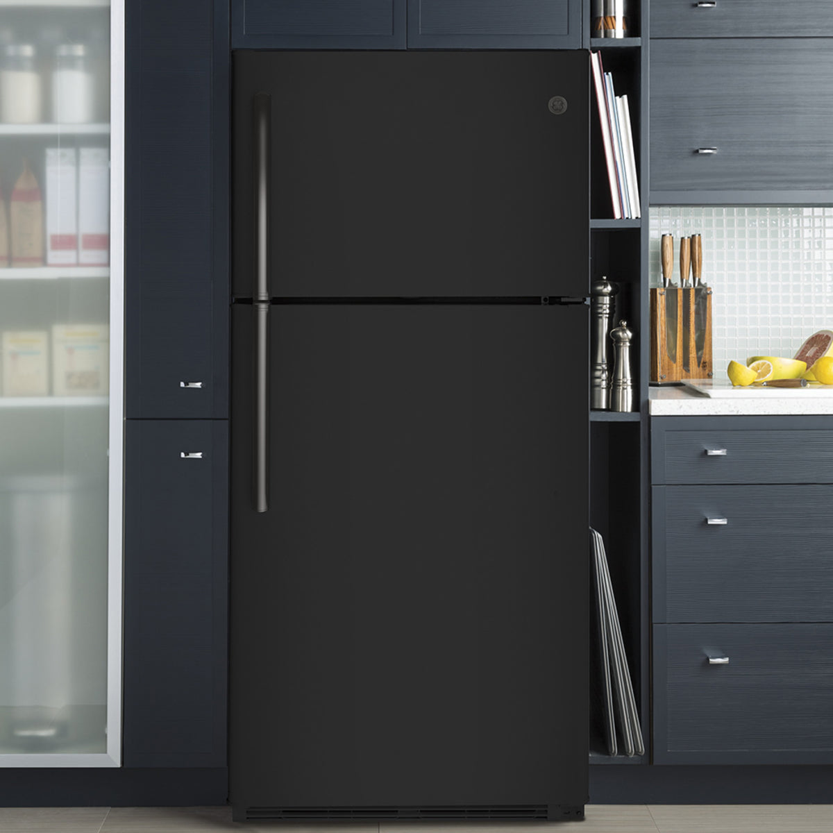 GE® 18 Cu. Ft. Top-Freezer Refrigerator Black (GTS18FTLKBB)