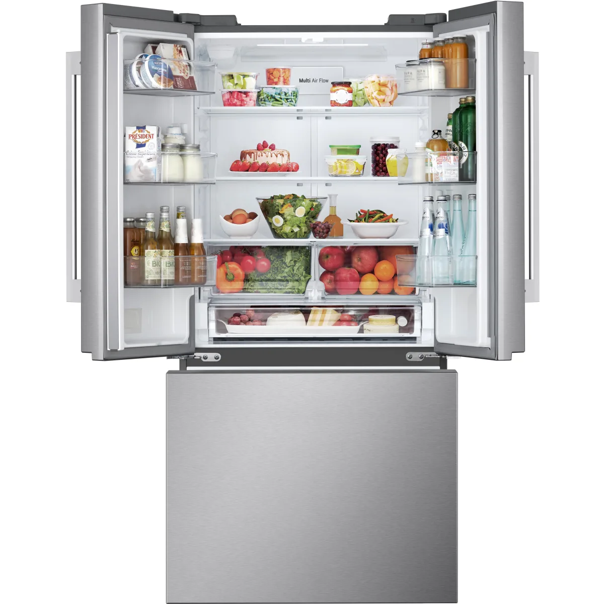 LG LF21G6201S 33 Inch Counter-Depth MAX™ French Door Smart Refrigerator with 21 Cu. Ft. Capacity, 2 Glass Shelves, Glide N' Serve® Drawer, Auto Ice Maker, ADA Compliant, and ENERGY STAR®