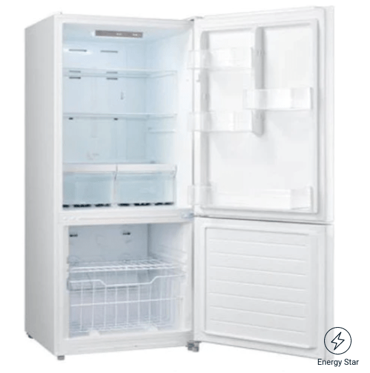 Moffat 30-inch, 18.6 cu.ft. Freestanding Bottom Freezer Refrigerator with LED Lighting MBE19DTNKWW