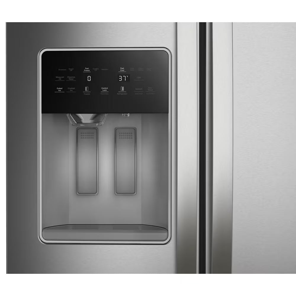 Whirlpool 36" 28 cu ft. Stainless Steel Side-by-Side Refrigerator with Exterior Ice and Water Dispenser (WRSF5836RZ)
