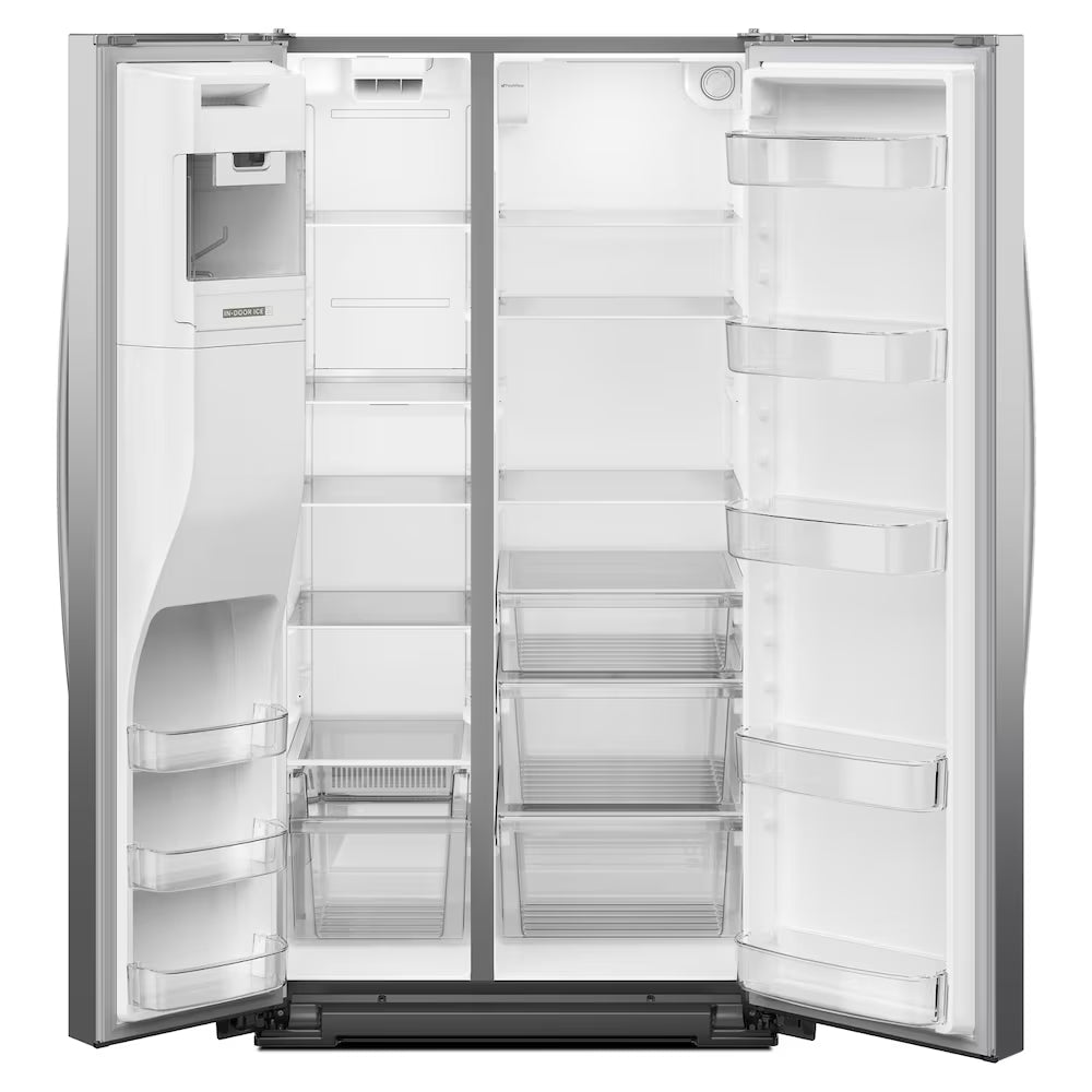 Whirlpool 36" 28 cu ft. Stainless Steel Side-by-Side Refrigerator with Exterior Ice and Water Dispenser (WRSF5836RZ)