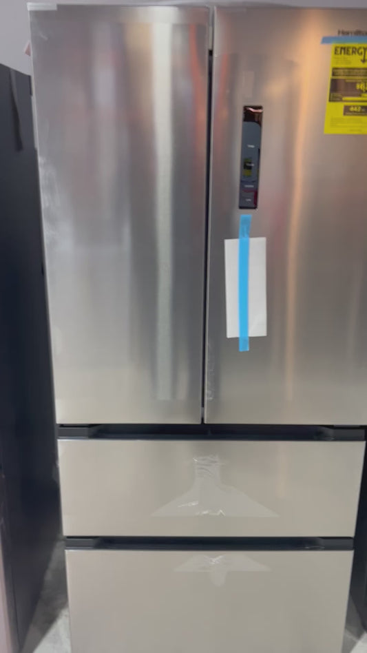 Hamilton Beach, 17.9 Cu. Ft. French Door Refrigerator, Electronic Digital Temperature, Platinum HZ4051