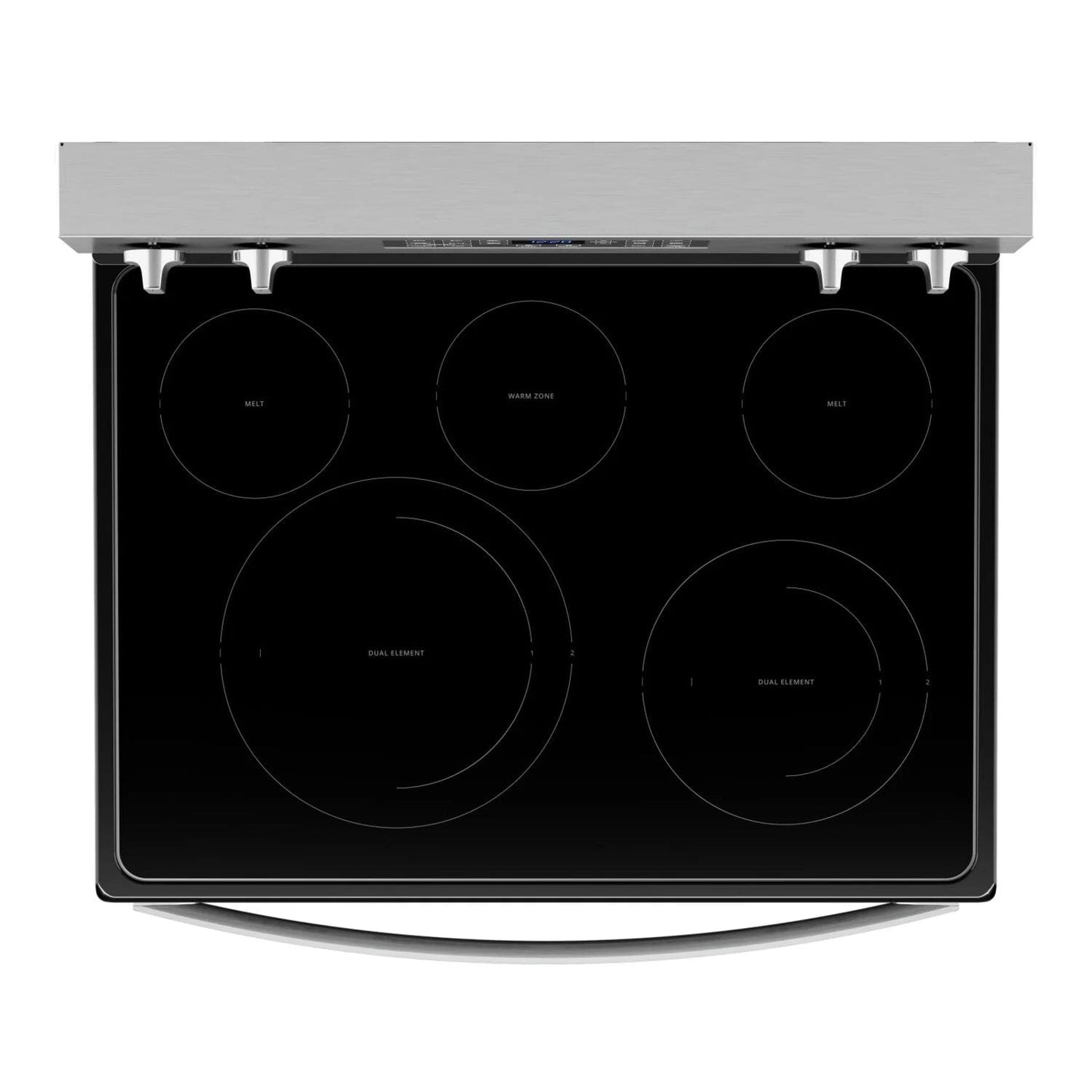 Whirlpool Electric Range (YWFE550S0LZ): 30 inch Exterior Width, Self Clean, Convection, 5 Burners, 5.3 cu. ft. Capacity Storage Drawer -- Stainless Steel color