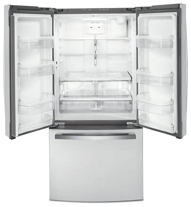 GE GWE19JYLFS /gwe19sp2nws1 / GWE19JYLFFFS French Door Refrigerator, 33" Width, ENERGY STAR Certified, Counter Depth, 18.6 cu. ft. Capacity