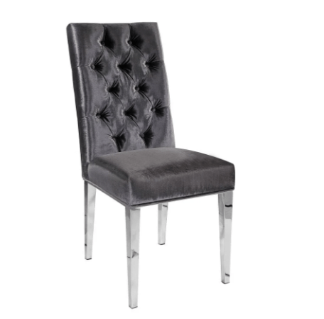 LESLIE Dining Chair GY-282 White Leatherette w/ Steel Legs