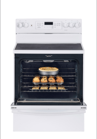 GE 30" ELECTRIC FREE STANDING CONVECTION RANGE WHITE JCB840DKWW